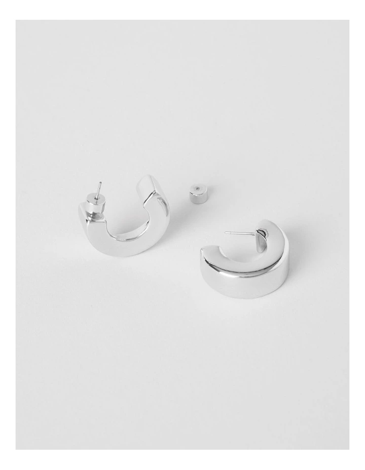 Chunky Hoops in Silver image 2