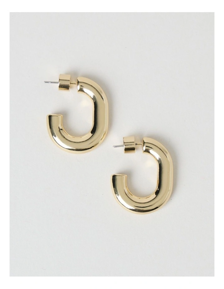 Waterproof Oval Shaped Hoops in Gold image 1