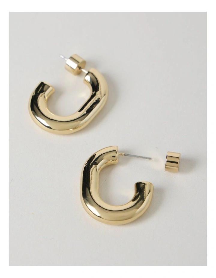 Waterproof Oval Shaped Hoops in Gold image 3