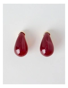 Teardrop Earrings in Burgundy