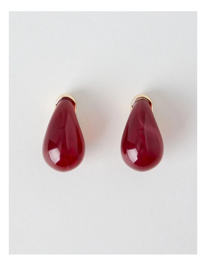 Teardrop Earrings in Burgundy image 1