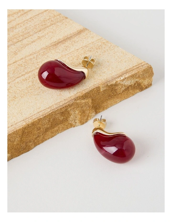 Teardrop Earrings in Burgundy image 3