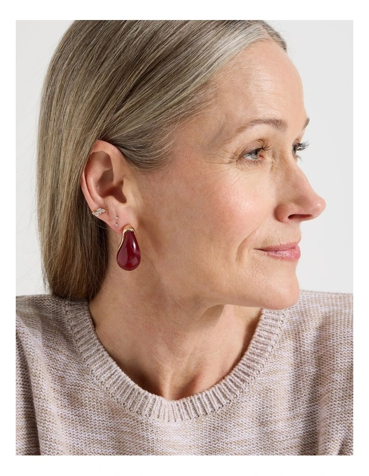 Teardrop Earrings in Burgundy image 4