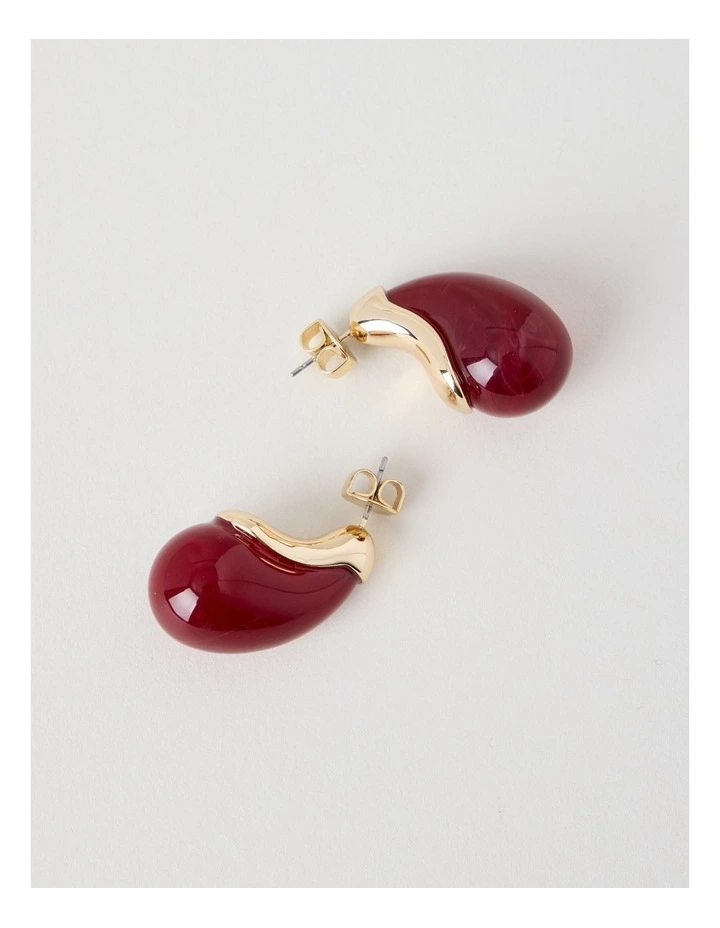 Teardrop Earrings in Burgundy image 5