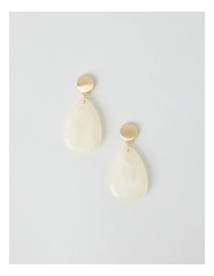 Smooth Resin Drop Earrings in Gold