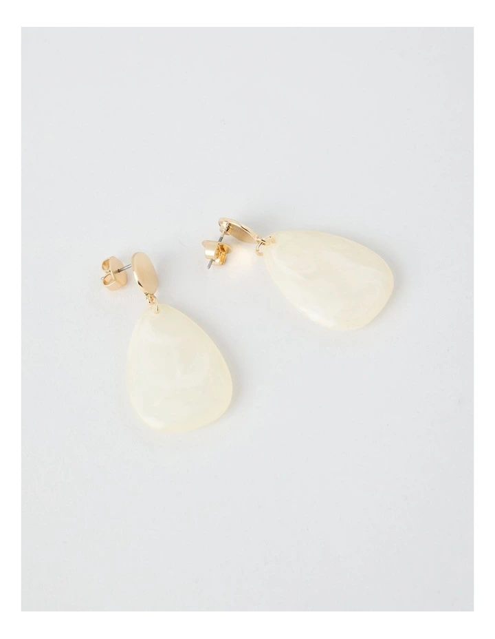 Smooth Resin Drop Earrings in Gold image 5