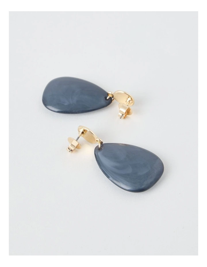 Smooth Resin Drop Earring in Blue image 5