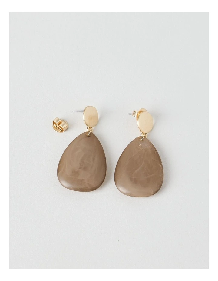 Smooth Resin Drop Earrings in Tannin image 5