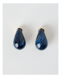 Teardrop Earrings in Navy