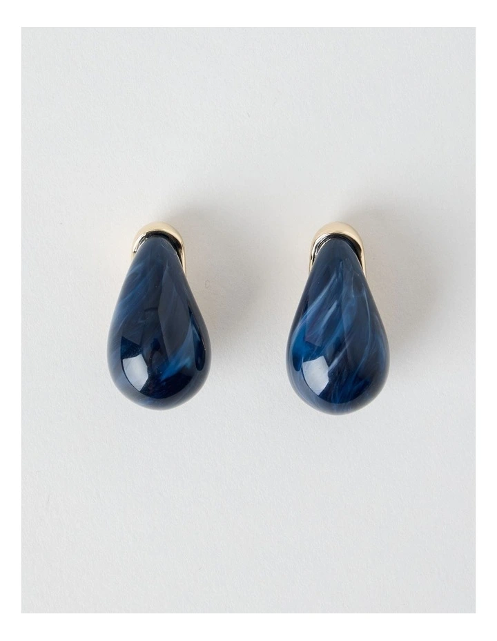 Teardrop Earrings in Navy image 1