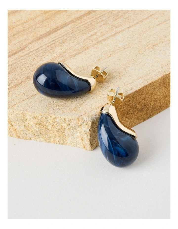 Teardrop Earrings in Navy image 3