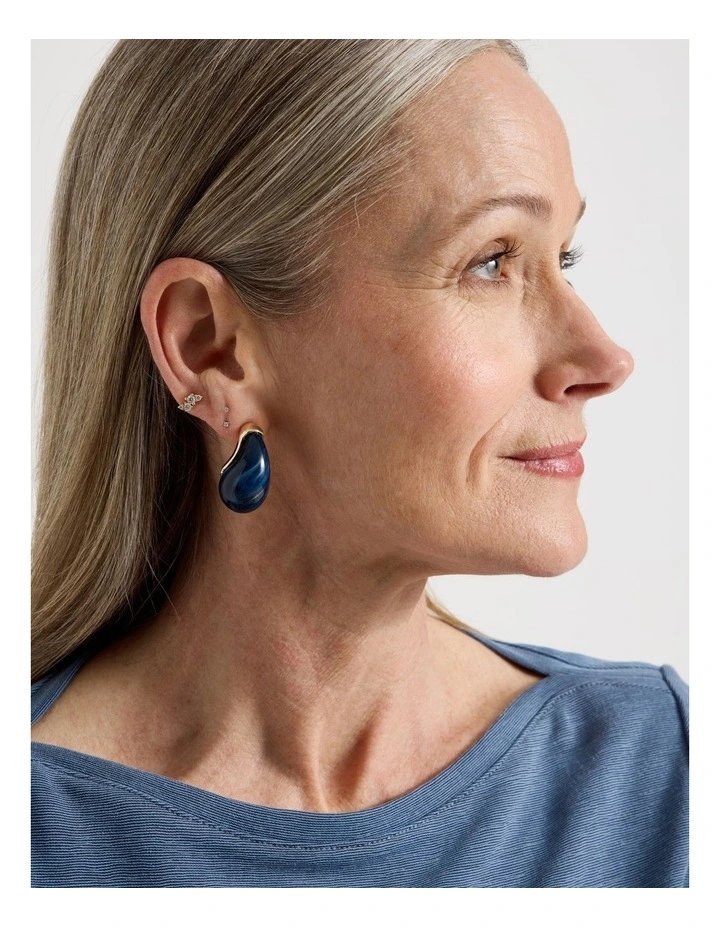 Teardrop Earrings in Navy image 4