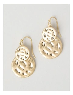 Hammered Earrings in Gold