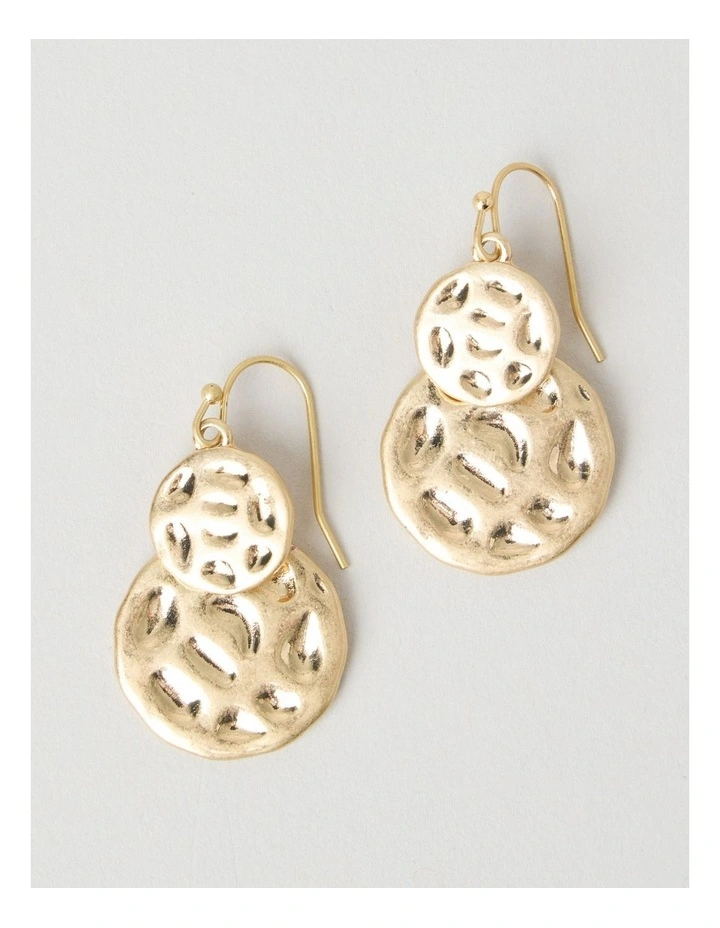 Hammered Earrings in Gold image 1