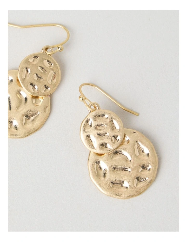Hammered Earrings in Gold image 3
