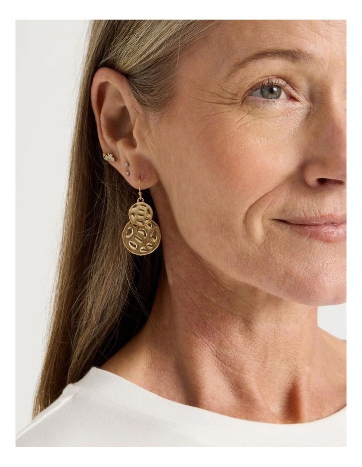 Hammered Earrings in Gold image 4