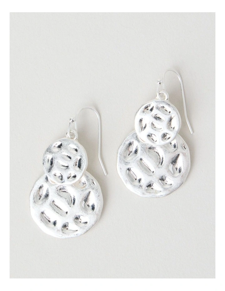 Hammered Earrings in Silver image 1
