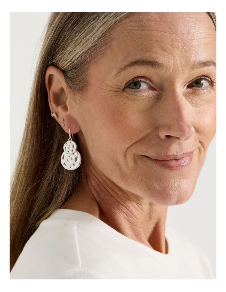 Hammered Earrings in Silver image 2