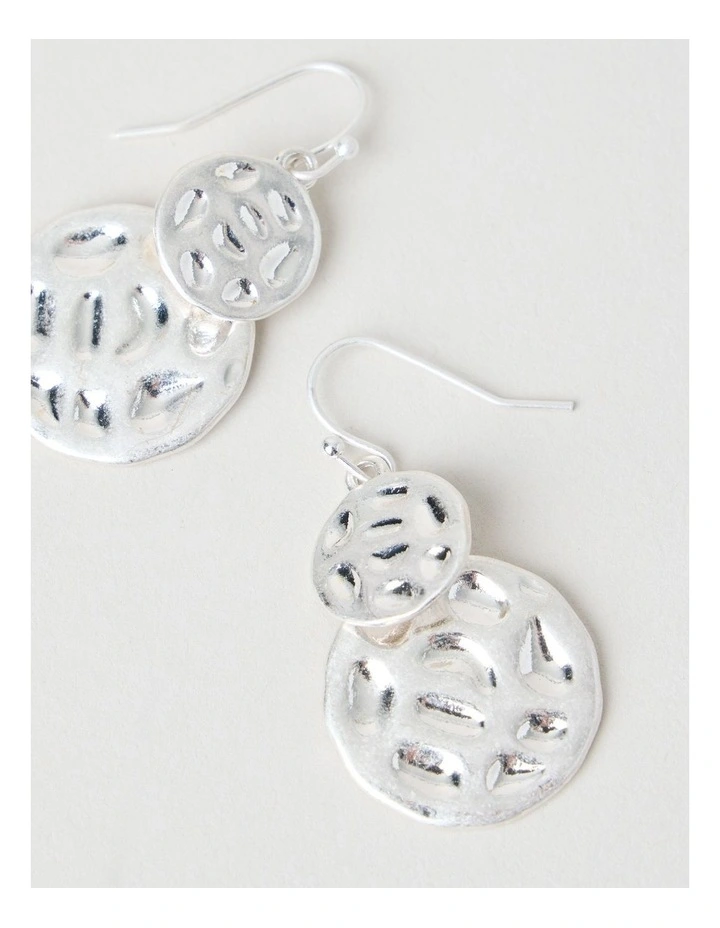 Hammered Earrings in Silver image 3