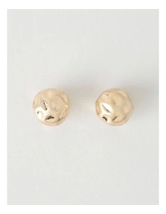 Hammered Stud Earrings in Gold