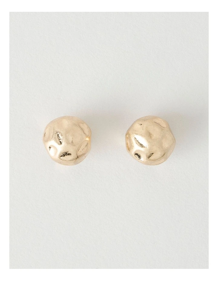 Hammered Stud Earrings in Gold image 1