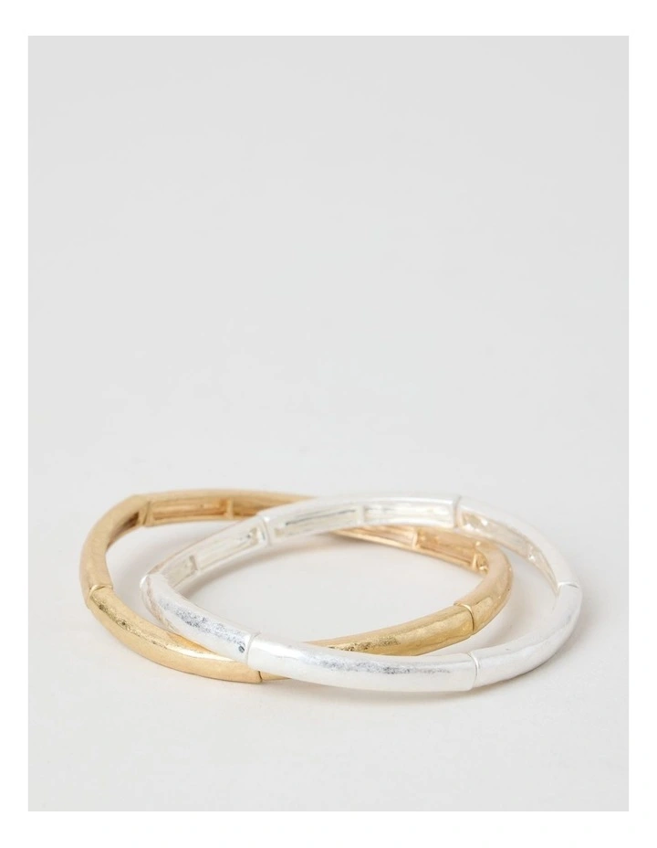 Two Tone Bracelets in Gold and Silver 2 Pack image 1