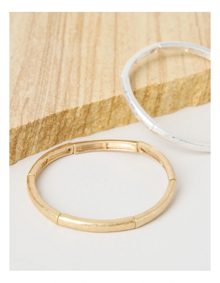 Two Tone Bracelets in Gold and Silver 2 Pack image 3