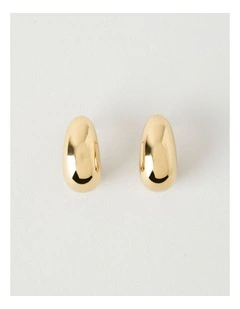 Waterproof Curved Earrings in Gold