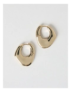 Flat Mini Hoop Earrings in Gold