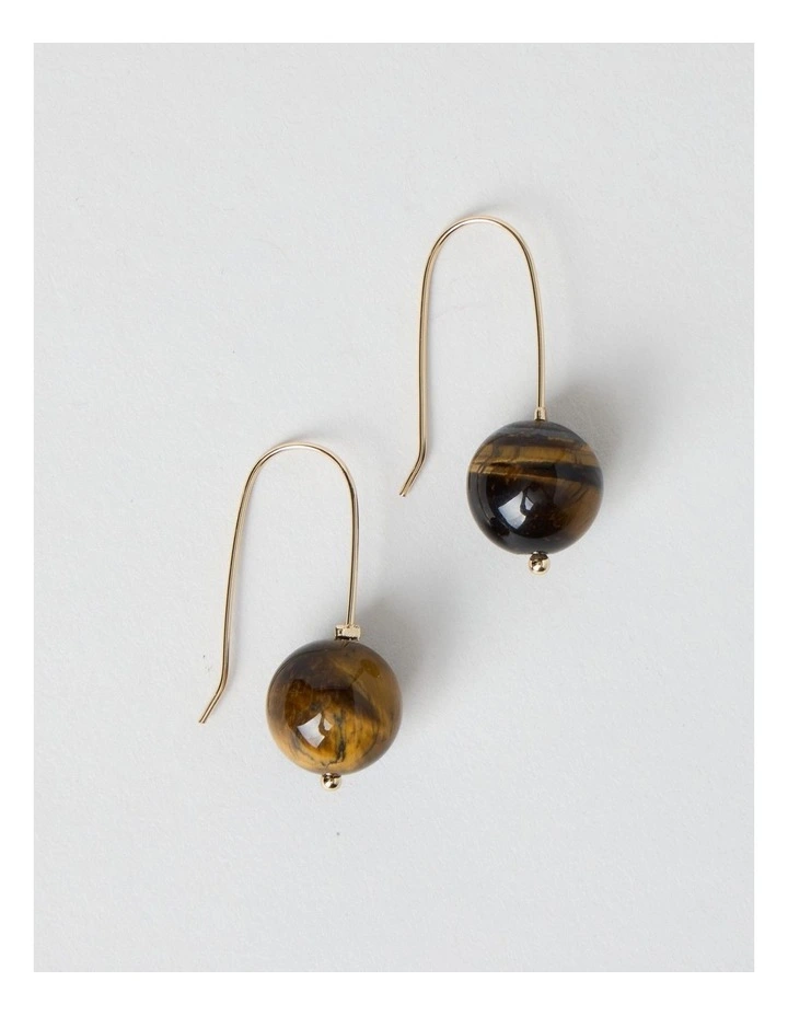 Ball Drop Hook Earring in Brown image 1