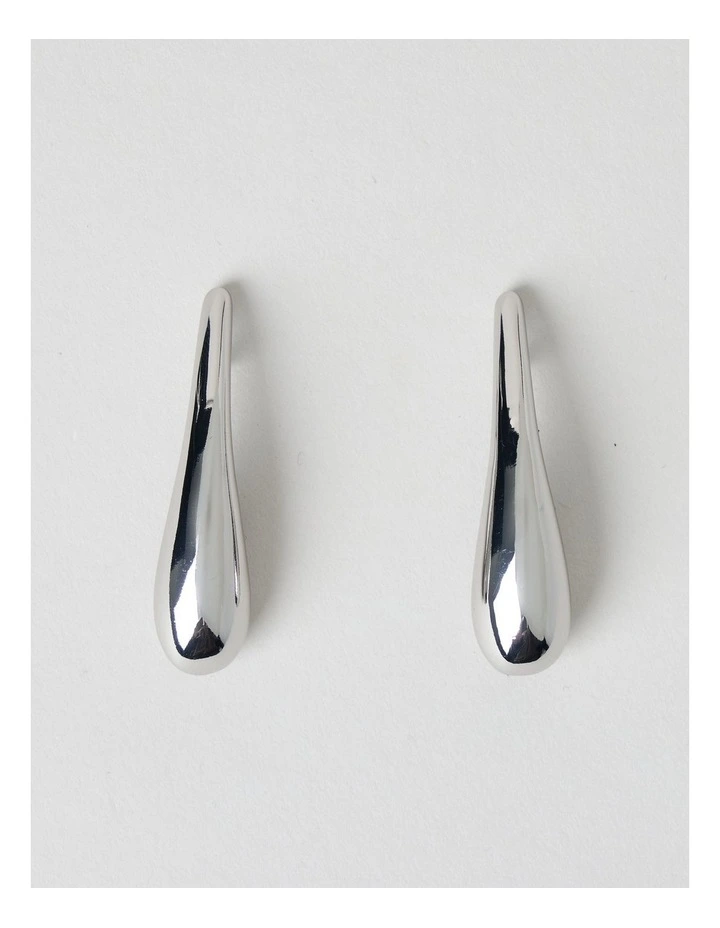 Smooth Drop Earring in Silver image 1