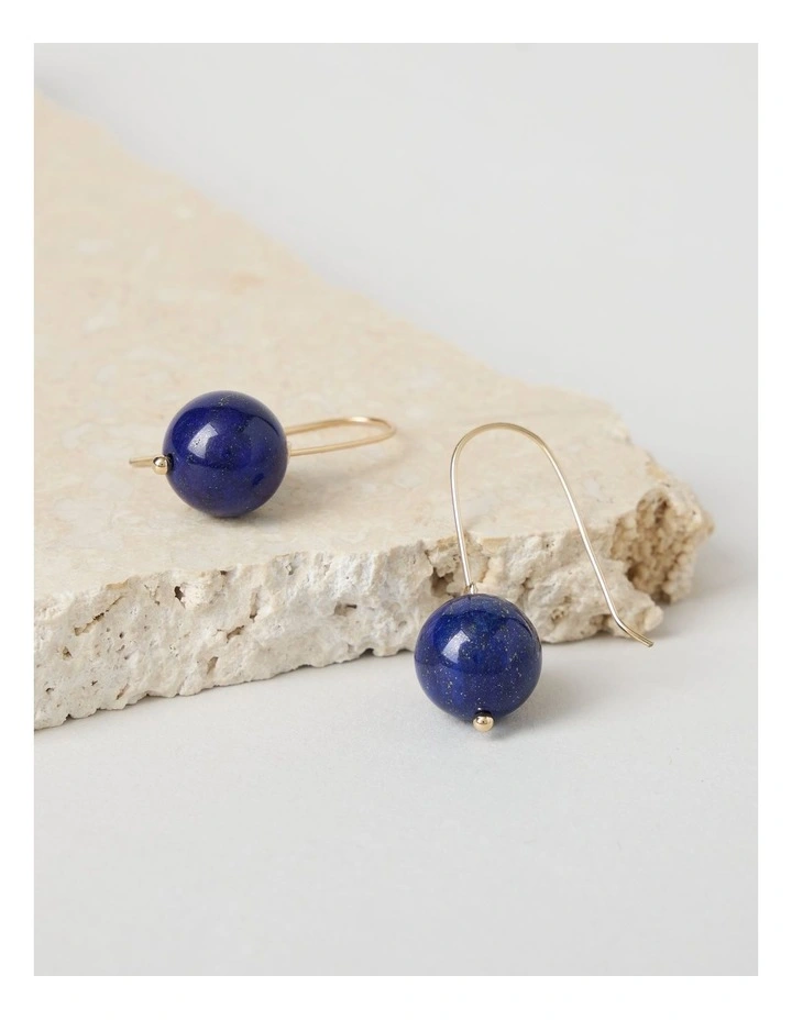 Ball Drop Hook Earring in Blue image 2