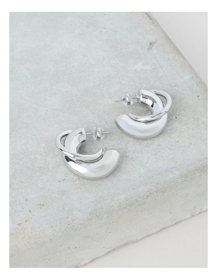 Twisted Hoops in Silver image 1