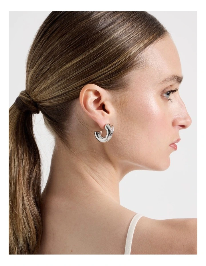 Twisted Hoops in Silver image 2