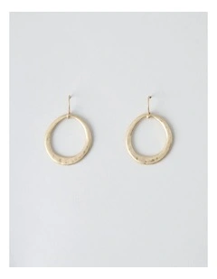 Open Circle Hook Earring in Gold