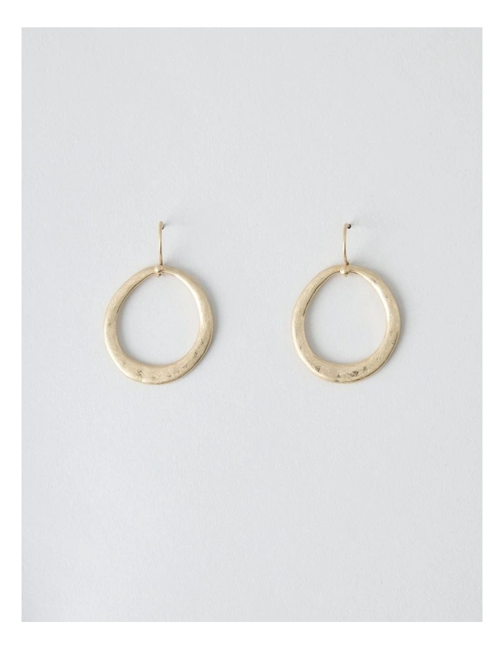 Open Circle Hook Earring in Gold image 1