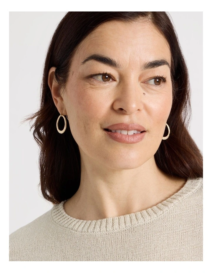 Open Circle Hook Earring in Gold image 2