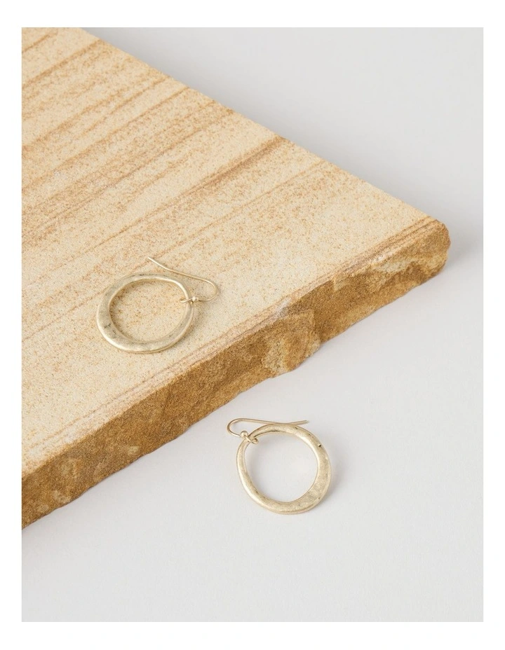 Open Circle Hook Earring in Gold image 2