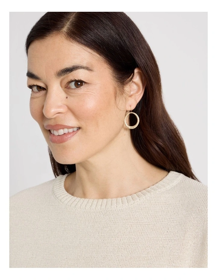 Open Circle Hook Earring in Gold image 4