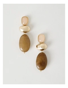 Opaque Stone Drop Earring in Multi