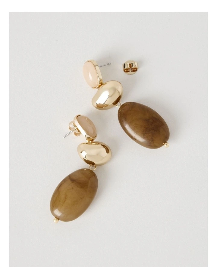 Opaque Stone Drop Earring in Multi image 3