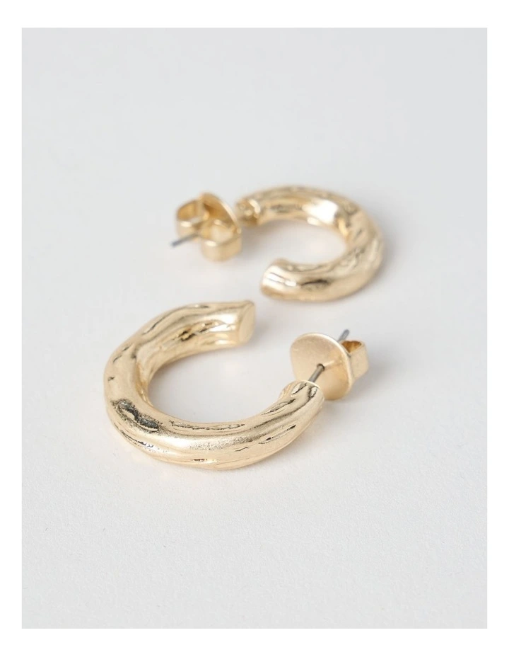 Matte Hoop Earrings 2-Pack in Gold image 2