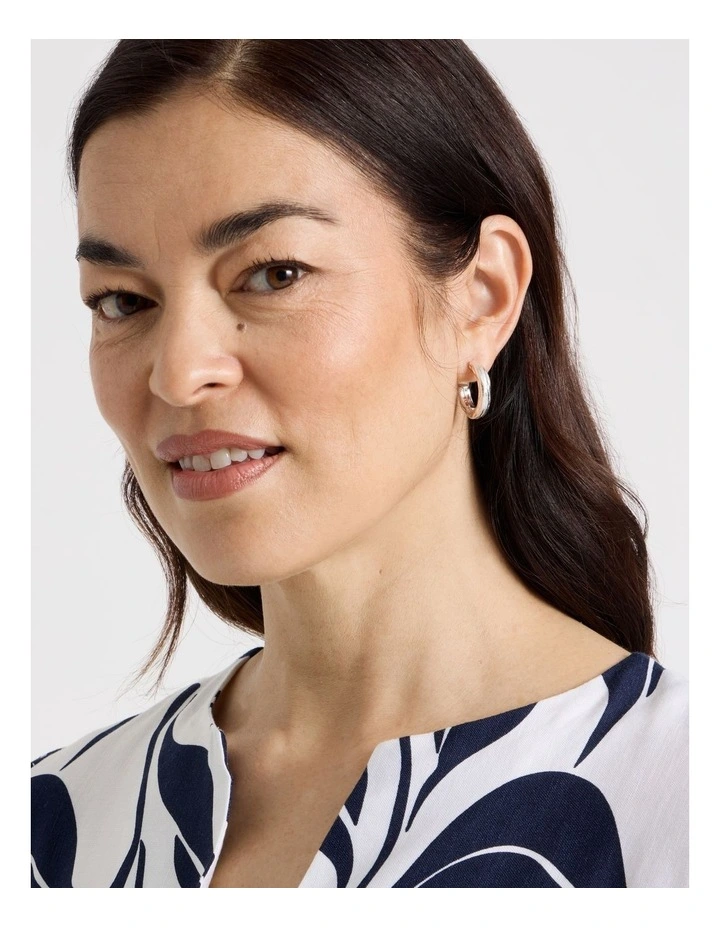 Matte Hoop Earrings 2-Pack in Silver image 4