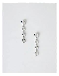 Bead Drop Earrings in Silver