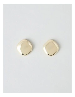 Squircle Stud Earrings in Gold