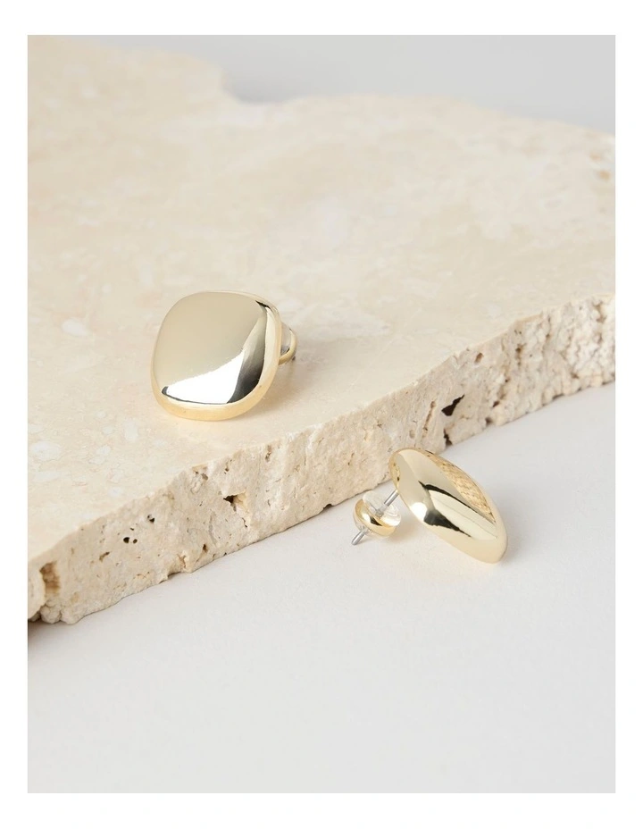 Squircle Stud Earrings in Gold image 2