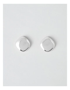 Squircle Stud Earrings in Silver