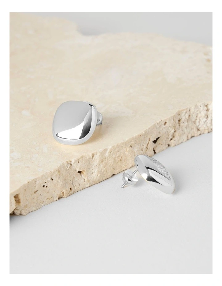 Squircle Stud Earrings in Silver image 2