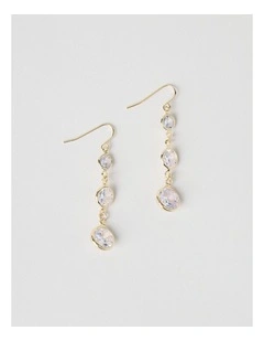 Round Drop Earrings in Gold