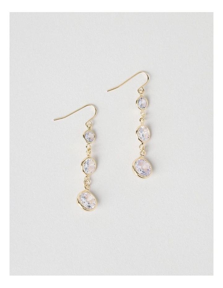 Round Drop Earrings in Gold image 1